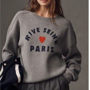 Maeve graphic ribbed hem sweater